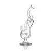 Glass Shisha New water pipe clear color glass bong double recycler water pipe Hookahs with glass bowl free shipping