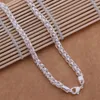 High quality 925 sterling silver plated chain necklace twisted ring 6MMX20inches fashion classic jewelry birthday gift for men free shipping