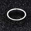 Anelli moda uomo in acciaio inossidabile 316L IP nero placcato lucido argento/nero 8mm misura 6-15