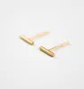 1Pair- S005 Gold Silver plated tiny bar stud earring unique Simple Stick Column bar earrings Cylinder stud jewelry 8mm10mm12mm