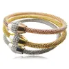 Braccialetti a catena a rete con cavi in acciaio inossidabile stile Hotsale Bracciale con chiusura CZ per donna