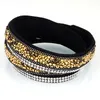 Hot Sale Double Wrap Bracelet With Crystal and Glass Seed Beads Korean FlanneletteAdjustable wrapped bracelets 3 colors