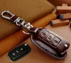 Leather Car Key Cover Holder for VW Tiguan Golf 5 Bora Touran Touareg Skoda Octavia Car Key Leather Keychain Ring Remote Case5785229
