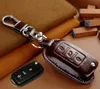 VW Tiguan Golf 5 Bora Touran Touareg Skoda Car Key Leather Keychain Rime RemoteCase9679005のレザーカーキーカバーホルダー