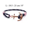 4 size Tom Hope stainless steel rose gold anchor bracelet Pink thread one layer rope bracelet with box TH131777719