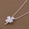 Free Shipping with tracking number Best Most Hot sell Women's Delicate Gift Jewelry 925 Silver Clover Necklace