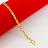 очарование позолоченные колокол ножные браслеты Женские золотые браслеты заполненные мода песок ювелирные изделия 3 мм широкий женский браслет