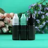 10 ML LDPE BLACK COLOUR Plastic Dropper Bottles With Tamper Proof Thief Safe Caps & Tips Squeezable Bottle thin nipple 100 Pieces