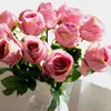 Kalifornien Artificial Rose Silk Craft Blommor Riktiga Touch Blommor För Bröllop Julrum Dekoration6 Färg Billiga Försäljning