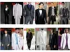 Oscar Groom Tuxedos Abraham Attah Groomsmen Peak Satin Lapel Bästa Man kostym / Brudgum / Bröllop / Prom / Middagsdukar (Jacka + Byxor + Tie + Vest)