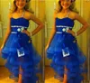 Halter Meisjes Pageantjurken Pailletten Kralen Tiered Royal Blue Flower Girl Dress for Teens Tule Sash Kids Formal Wear Girls Wedding Party Jurk