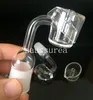 Clavo de cuarzo sin hogar de alta calidad de 4 mm de espesor + tapa de carburador de cuarzo, 14 mm / 18 mm, articulación macho / hembra, envío gratis