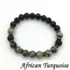 Sn1200 Nya Mäns Natursten Beaded Armband Energi Lava Afrikansk Turkos Sten Healing Yoga Armband Partihandel