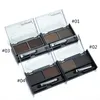 Wholesale-Fashion Women Ladies Girls Professional 2 Colours Makeup Shading Kit Eyebrow Powder Eyebrow and Brush Mirror