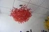 100% Mouth Сгорел CE UL боросиликатного стекла Murano Чихули Art Red Lamp Low потолочная хрустальная люстра