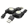 2 stuks x Gloednieuwe USB naar Micro USB Intrekbare Sync Data Charger Kabeloverdrachten