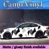 Stor Balck Vit Pixel Camoulfage Vinyl Bilförpackning Film Arctic Camo Film för Vehicle Covering Styling med luftfri storlek 1,52x30m / 5x98ft