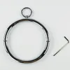 Damen-Sklavenhalsband aus gerolltem Stahl mit O-Ring-Verriegelung, Erwachsenen-Bondage-Rückhaltehalsbandgerät mit Leine, Seil-Bondage-Ausrüstung