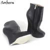 Sorbern Custom Boots Fetish Stallion Horse Hoof Sole Ankle Boots With Zip BDSM Platform Rock Star Night Club Goth Punk Hi Heel Boot