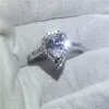 Hart Love Ring 925 Sterling Silver Engagement Wedding Band Ringen voor Dames Peer Cut 3CT Clear Diamond Crystal Bijoux
