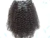 Brazilian hair African American afro kinky curly hair clip in human hair extensions natural black clips Extensions