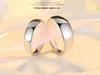 Nova Simples Superfície Lisa Amantes Anel Moda Abertura Boca S925 Sterling Silver Jewelry Casal Anéis de Dedo para o Casamento Noivado