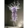 AC 110V 220V Custom Made Blown Lamp Chandelier Hotel Decor Holiday Designed Light Purple Colored Murano LED Chandeliers Pendant Lamps
