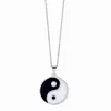 Collier de tatouage Tai chi à la mode, punk, longue chaîne, symbole Yin Yang, pendentif, bijoux pour femmes et hommes