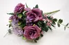 Europeanism lona artificial cor rosa flor decorativa flores 49 cm de comprimento com seis flores grandes flor artesanal de seda de boa qualidade