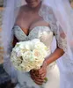 Fit ve Flare Düğün Dressess Mermaid Kristaller Boncuklu Sevgiliye Boyun Çizgisi Straplez Özel Made Gelinlikler Fermuar Geri Bahar