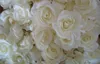 Cream Color Rose Flower Heads 100st Diameter 7-8cm Artificial Silk Camellia Rose Pion Flower Head For Wedding Centerpieces Kissing Balla