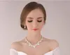 Bröllopsrhinestone Pearl Necklace + Örhängen Bröllop Bridal Smycken Satser Bröllop Tillbehör Bridalmaid Dress Party Bröllop Smycken HT035