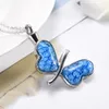 IJD8492 316L Stainless Steel Butterfly Urn Pendant Necklace For Ashes Glass Flower Keepsake Urns PetHuman Ashes Funeral Casket Je3090822