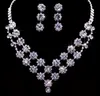 Mode Kristal Bruid Accessoires Strass Bruiloft Sieraden Sets met Ketting Oorbel Kroon Voor Bruid Bruids Bruiloft 2200218