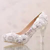 Sommer Peep Toe Weiße Perlenschuhe Hochzeit Braut 14 cm High Heels Plattform Kristall Braut Schuhe Handgemachte Party Prom Pumps276C