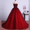 2019 Red and Black Ball Gown Prom Dress Sweetheart Sleeveless Beads Lace Corset Lace-up Back Tulle Evening Party Gowns Custom Made