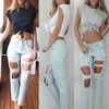 Wholesale-Summer Fashion Women Casual Cotton Shirts Crop T-Shirt Tops S-XL Hot Tee