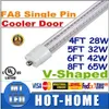 T8 V-formad 4FT 5FT 6FT 8FT T8 rörlampor kylare dörr LED-rör Single Pin FA8 28W 32W 45W 65W Kallvit AC 85-265V + CE RoHS ul