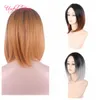 Perucas de cabelo sintético curta bob peruca loira bob perucas com franja nenhuma laço quente cor dianteira perucas resistentes ao calor Sentimentos suaves para mulheres