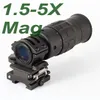Tactical 1.5-5X Magnifier Scope with Flip to Side Mount Zooming Optics