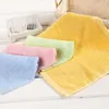 Zachte bamboetoeken organische baby flanel gezicht hand geborduurde handdoek washandje wipes 25x25cm groen roze blauw geel