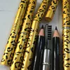 100 pcs/lot Pencil With Brush 2 in 1 Eyebrow Leopard Design Metal Casing Two Sides Eyebrow Pencil