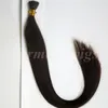 Pre Bonded I Tips Brasilianska Human Hair Extensions 50g 50Strands 18 20 22 24In # 2 / Darkest Brown Indian Hair Products