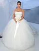 Nuevo corsé Kim Kardashian Vestido de novia Imágenes reales Venta caliente Moda Sin tirantes A-line Vestidos de novia Gow nupcial Tul Encaje blanco