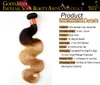 4PCs Ombre Brasilian Body Wave Virgin Human Hair Weave Bundlar 2 Två Tone 1b / 27 # Honey Blonde Ombre Brasilianska Human Hair Extensions