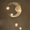 Fil d'aluminium Moon Star En vedette Lampes suspendues avec 5 lumières G4 Éclairage Moon Lampes pendantes Lustres