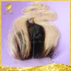 1b 613 Two Tone Lace Closure Brazilian Body Wave Top Grade Peruvian Indian Malaysian Virgin Human Hair Ombre Top Closure 4*4