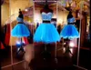 2015 Nouveau Belle Court Deux Pièces Bleu Robes De Bal Chérie Perles Cristal Graduation Dresse Tulle Mini Robe De Bal Formelle WD178