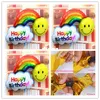 98*65cm Foil Balloons double side Happy Birthday Wedding Decoration Large size Smile Face Rainbow Globos balls Have A Nice Day