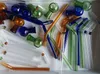 free shipping new Color high borosilicate blown ball + stem pipe / glass bong, Dimensions: Length 135mm, color random delivery